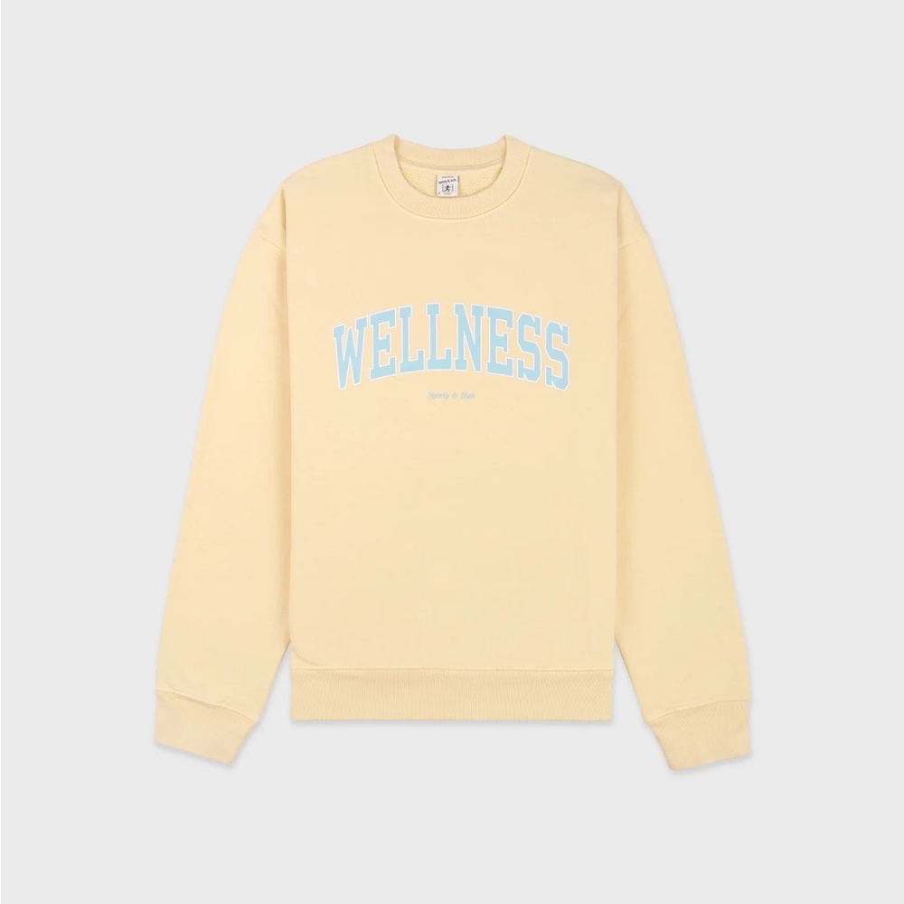 SPORTY & RICH | Wellness Ivy Crewneck - Almond/H2O
